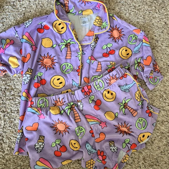 4 Sets (8pcs) Art Class Girl's Pajama Sets- Red, Black, Purple, Blue - Picture 9 of 16